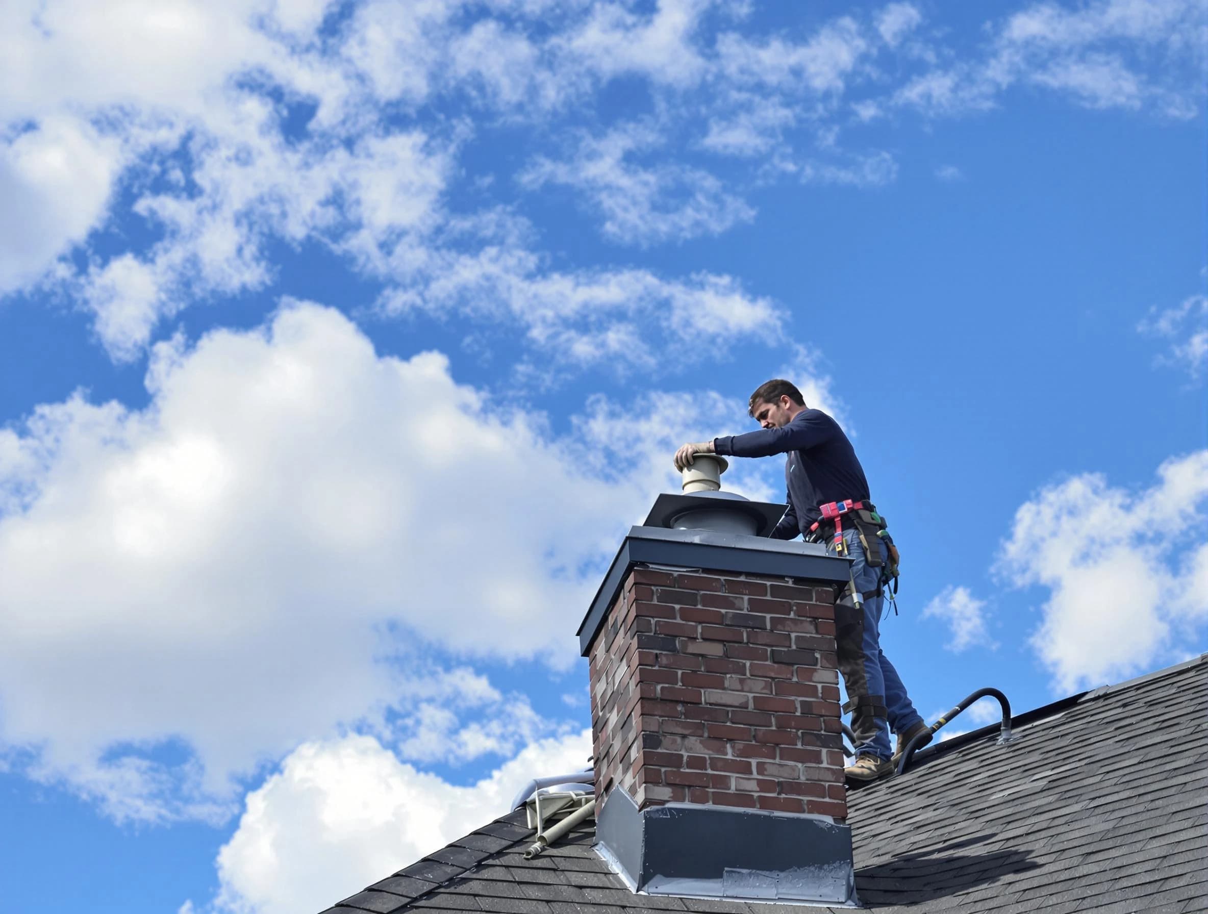 Carnot-Moon Chimney Sweep installing a sturdy chimney cap in Carnot-Moon, PA