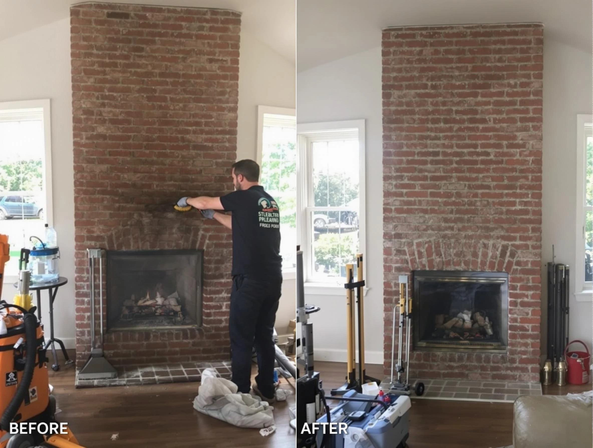 Finished chimney sweeping service by Carnot-Moon Chimney Sweep in Carnot-Moon, PA