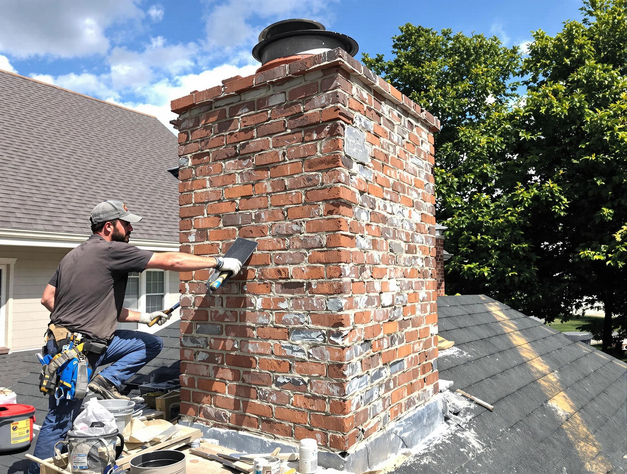 Completed chimney rebuild by Carnot-Moon Chimney Sweep in Carnot-Moon, PA