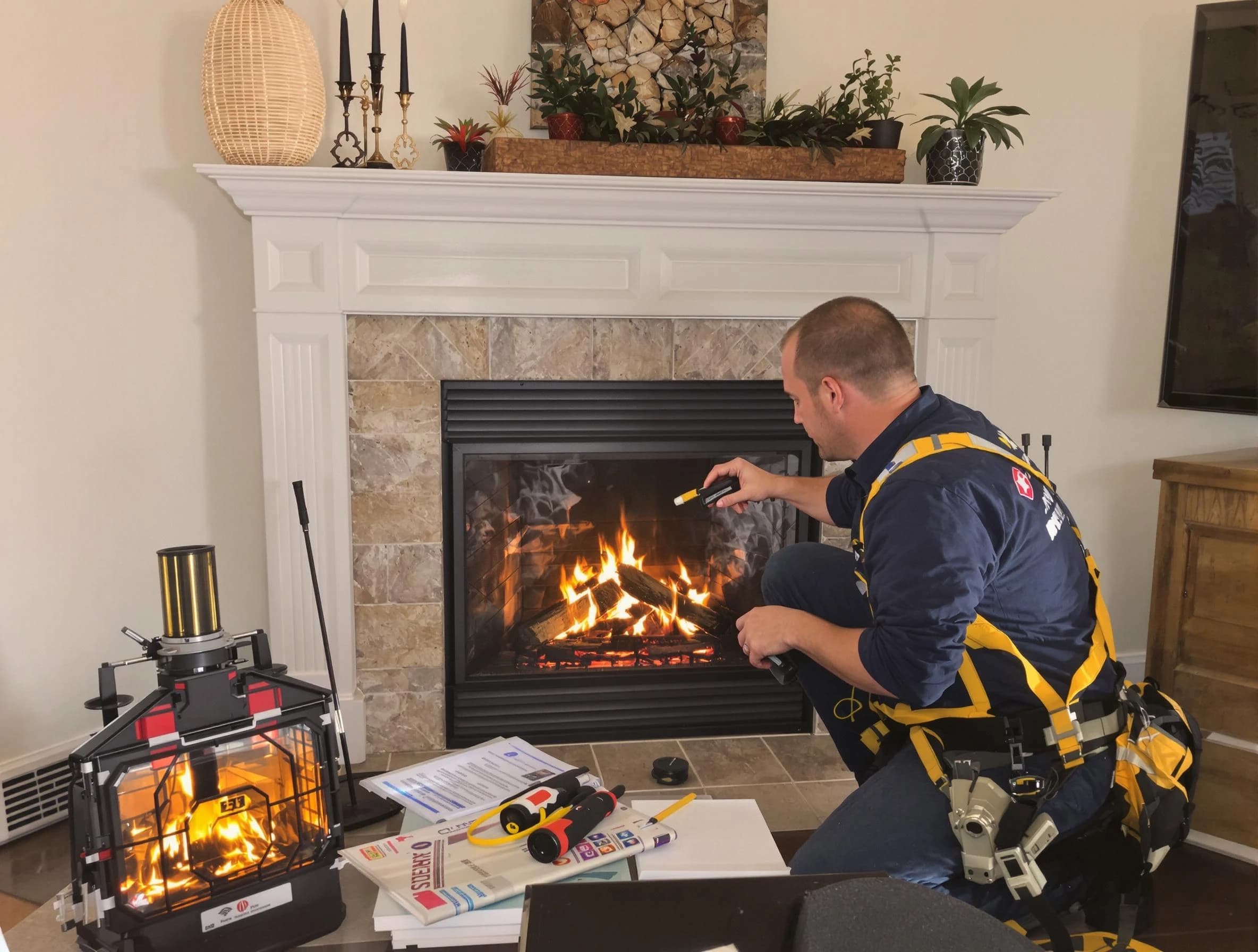 Safety-focused fireplace inspection by Carnot-Moon Chimney Sweep in Carnot-Moon, PA