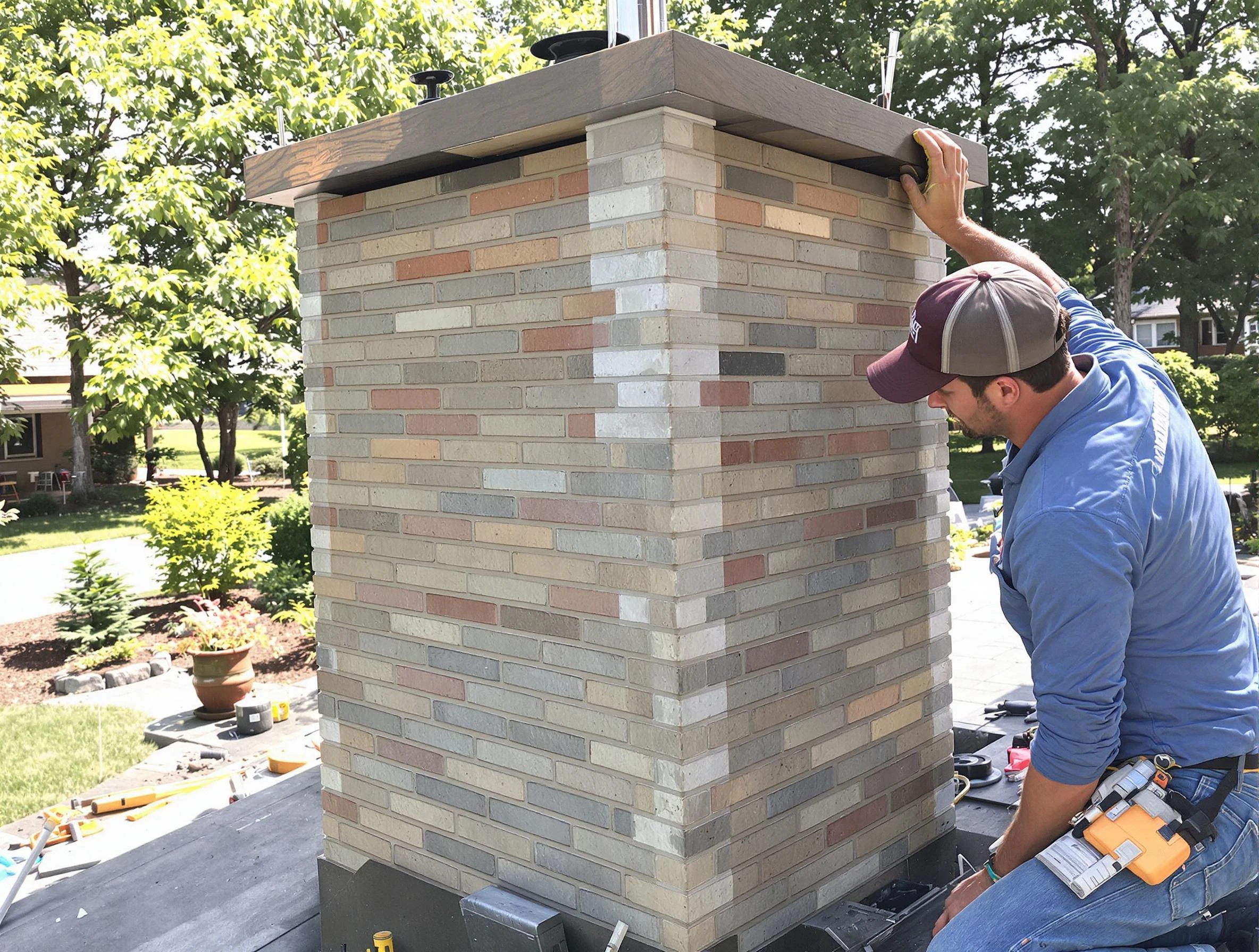 Carnot-Moon Chimney Sweep completing a modern chimney remodel in Carnot-Moon, PA